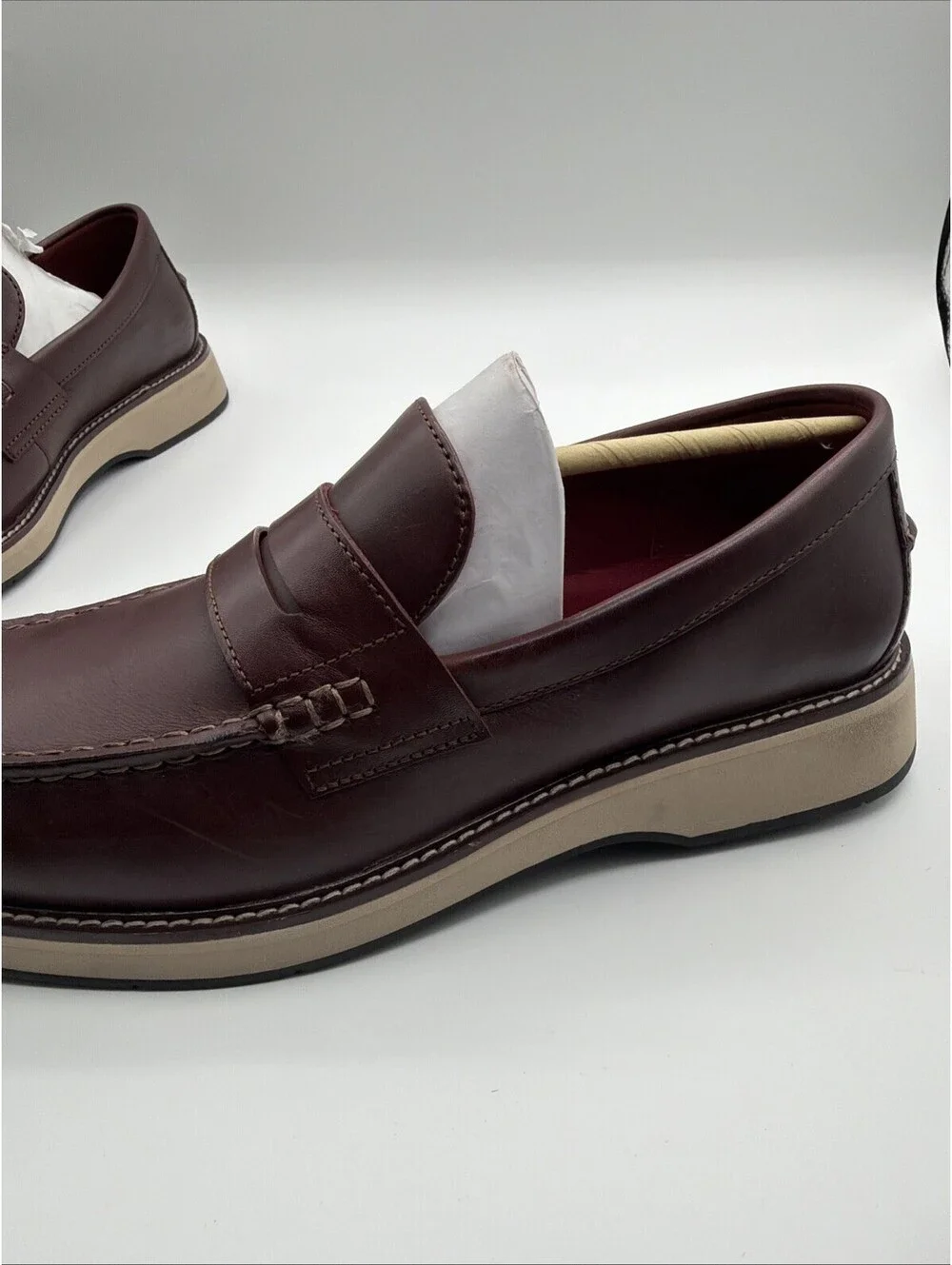 Cole Haan Osborn Grand Penny Loafer Men’s Size 10.5 M Burgundy Leather New